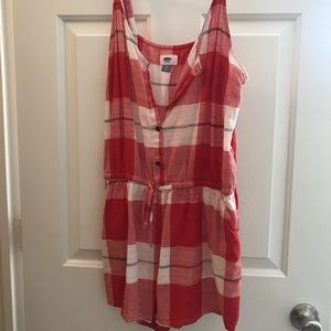 Red and white romper